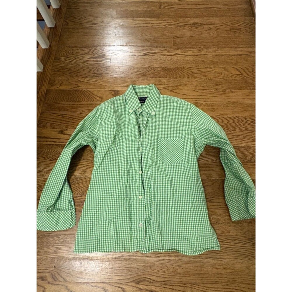Vintage Ralph Lauren Green Gingham Button-Down Shirt - Size Small 100% cotton